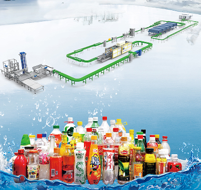 Línea de llenado y embalaje de botellas de PET /PE /PP